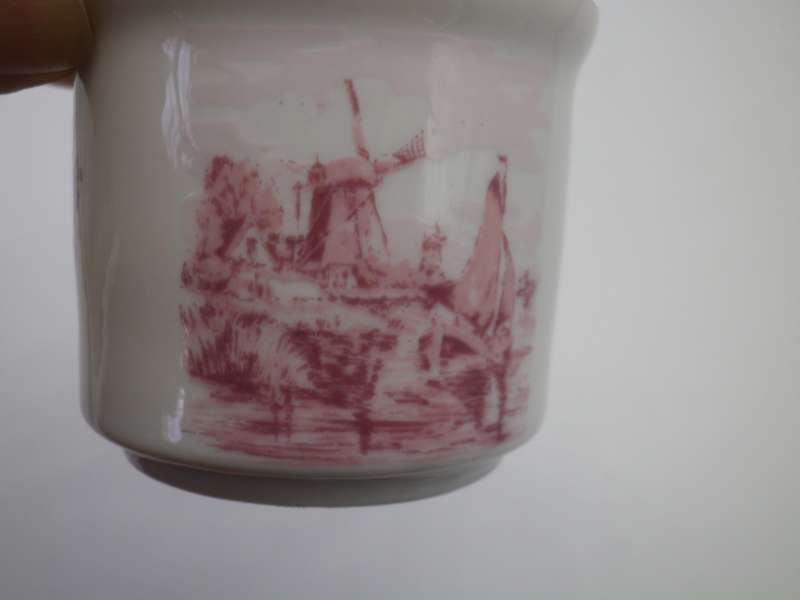 PINK DELFT OUDE MOLEN FABRIEK HOLLAND VINTAGE TOOTH PICK HOLDER