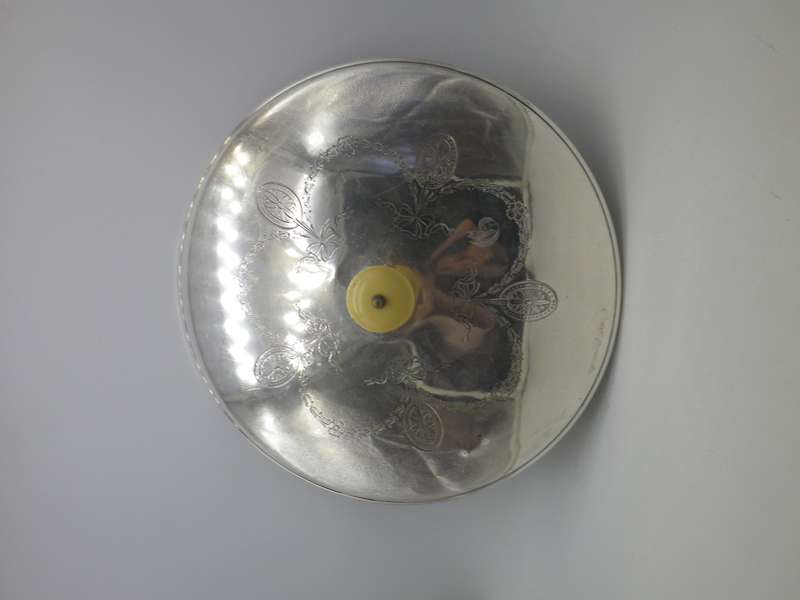 RARE HOLMES & EDWARDS USA Antique c1890s Silver plate lidded serving dish removable inner bowl.