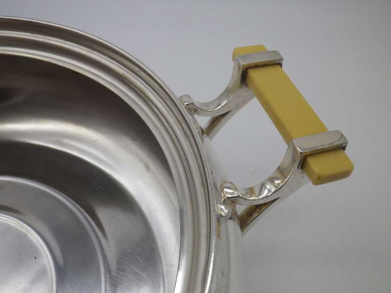 RARE HOLMES & EDWARDS USA Antique c1890s Silver plate lidded serving dish removable inner bowl.