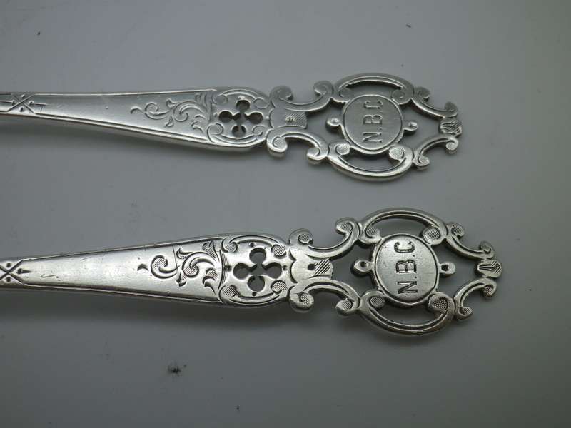 Antique WALKER & HALL Boxed Sterling Silver FORK & SPOON Christening set. Sheffield 1912. 56g