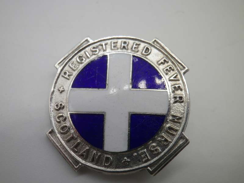 Very Rare Hallmarked Silver Registered Fever Nurse, Scotland badge/necklace. Birmingham 1956
