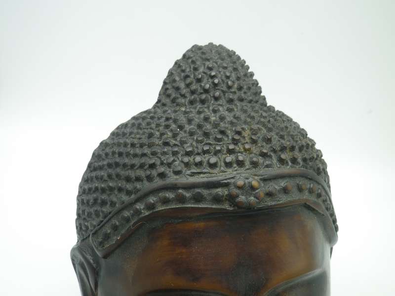 Carved Stone Thai Buddha to hang on wall. Serene Expression. 19x12x6cm