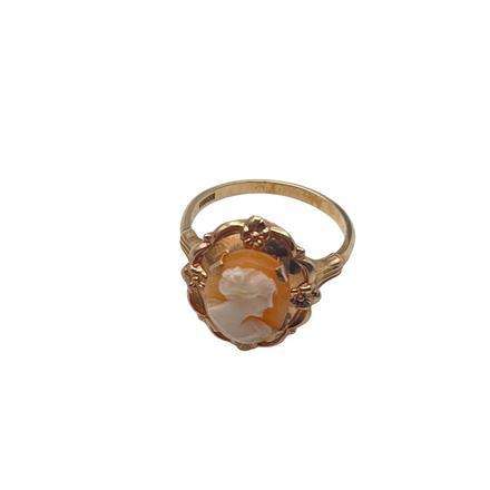 Vintage 10ct Yellow GOLD CAMEO RING. Size: L 1/2 2.13 g