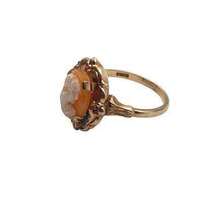 Vintage 10ct Yellow GOLD CAMEO RING. Size: L 1/2 2.13 g