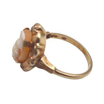 Vintage 10ct Yellow GOLD CAMEO RING. Size: L 1/2 2.13 g