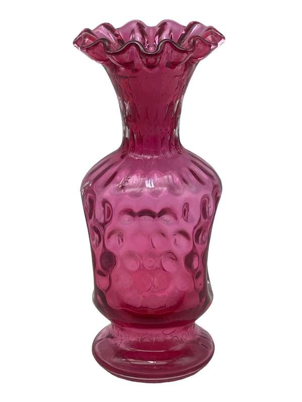 FOR FANGSA ONLY PLEASE! Victorian pink Cranberry glass vase. 18cm