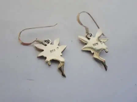 Sterling Silver  fairy earrings. 2.4g 3 x 1.3cm.