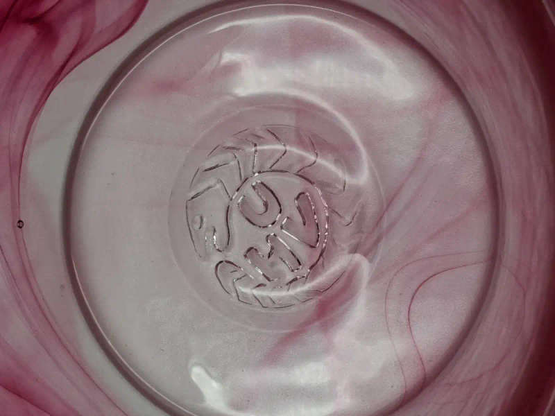 Vintage Kosta Boda Sweden  1970's Glass Bowl. Beautiful pink swirls