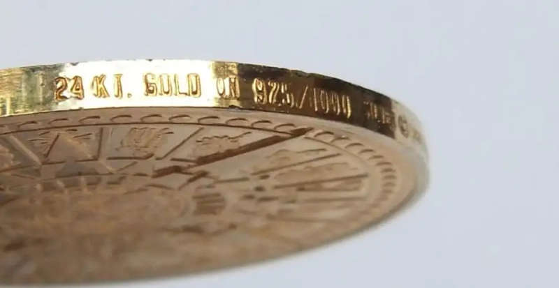 Stunning Franklin Mint 24 ct Gold plate over 925 silver Vintage Aztec Mayan Calendar Pendant & chain