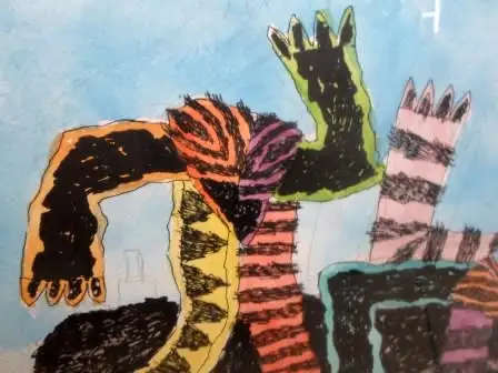 Celestino Mudaulane - Mozambique b 1972 MIXED MEDIA ON Paper.  90x70cm -framed