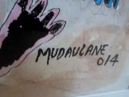 Celestino Mudaulane - Mozambique b 1972 MIXED MEDIA ON Paper.  90x70cm -framed