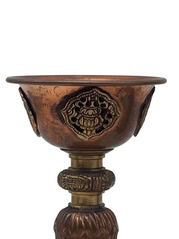 Tibetan Brass & Copper Goblets.  Pair 80 x 110mm
