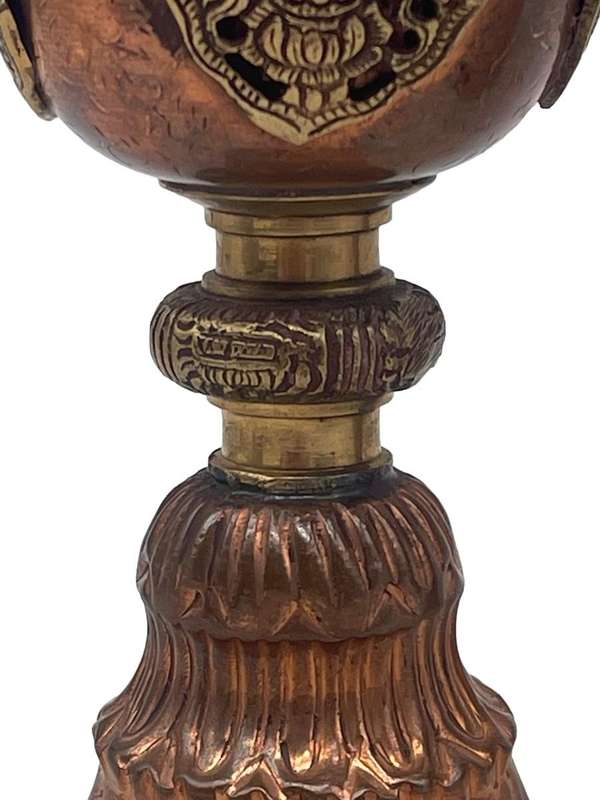 Tibetan Brass & Copper Goblets.  Pair 80 x 110mm