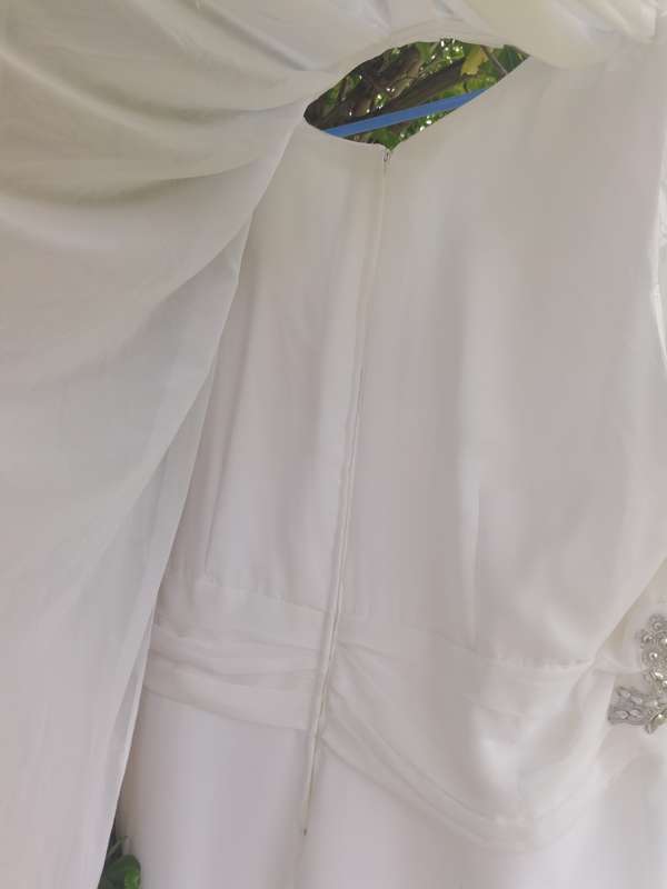 plus size wedding dress with long back veil