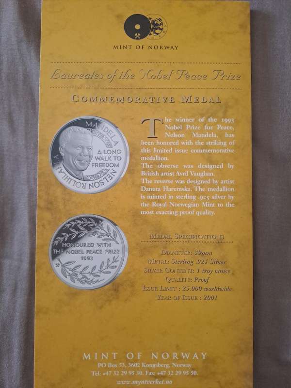 1 oz Silver Mandela Medal