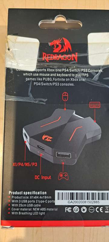 Red Dragon Keyboard and Mouse Input for Xbox One \ PS4 \ Switch \ PS3