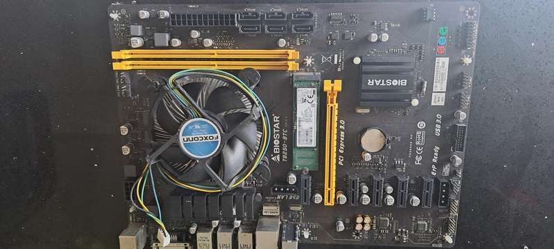 Biostar TB250-BTC Motherboard + CPU + M.2 SATA SSD