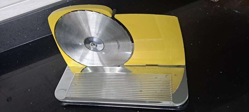 Vintage Pineware stainless steel meat and bread slicer From 1970s