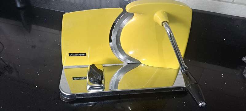 Vintage Pineware stainless steel meat and bread slicer From 1970s