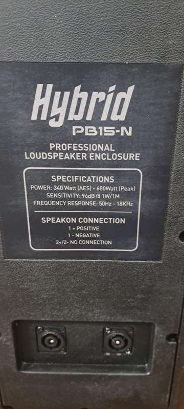 Hybrid PB15N SKU: SPEHYB003Categories: 2-Way Passive, Brands, Hybrid, Pro Audio