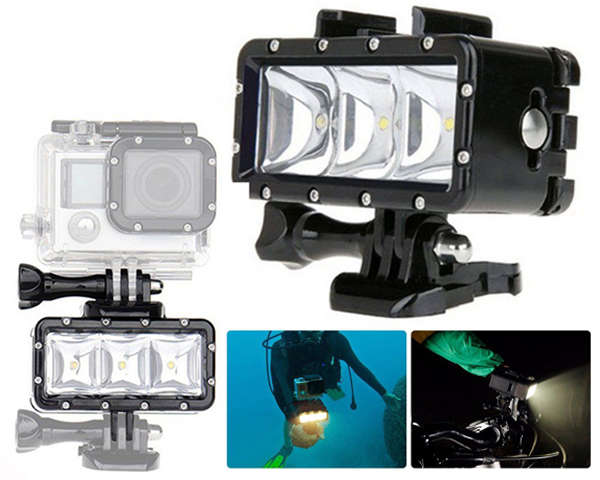 30M 300LM Waterproof Diving Night Video LED Light For Gopro