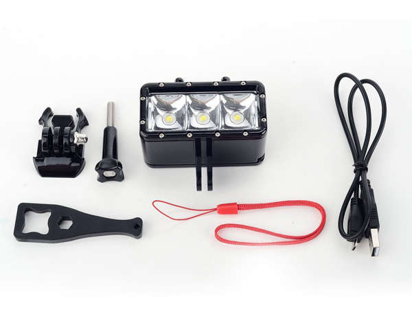 30M 300LM Waterproof Diving Night Video LED Light For Gopro