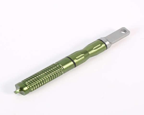 Flint Stone Magnesium Fire Starter Alloy Waterproof Flint StoneCNC Gear Ppocket Outdoor(Green)