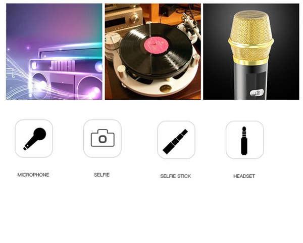 Selfie Stick Microphone, Aluminum Alloy Selfie Mic Extendable Monopod Built-in Remote Shutter Selfie