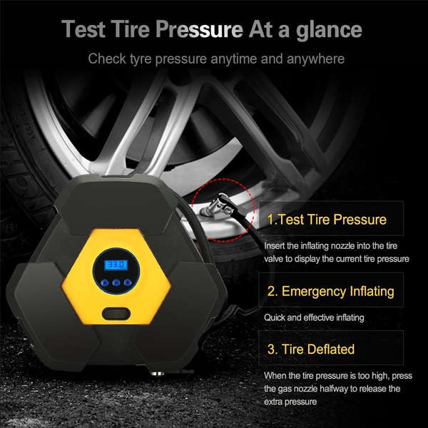 Auto Digital Tire Inflator 12V Portable Tire Pump Electric Air Compressor Pump 150PSI Vehicle Inflat