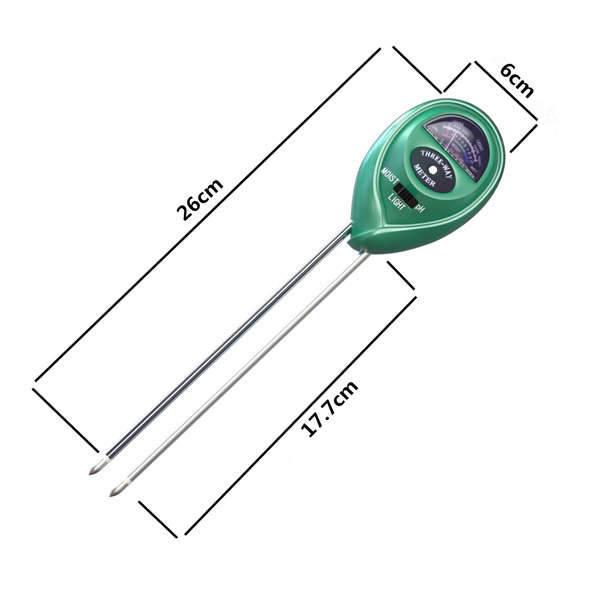 3-in-1 Soil Meter for Moisture, Light and pH / acidity Meter Plant Tester for Gardener or Planter