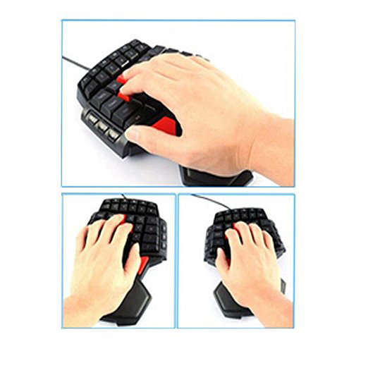 46-Key Wired Professional Singlehanded backlit Gaming Keyboard Mini Gaming Keypad Ergonomic Gamepad