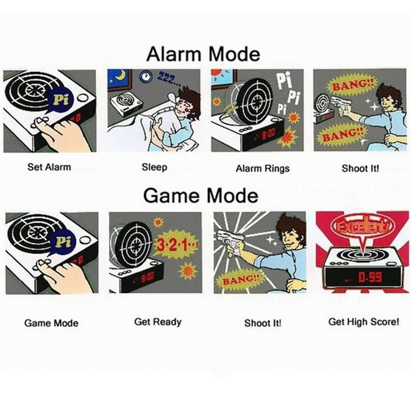 Novelty USB Gun Alarm Clock - Arm Green