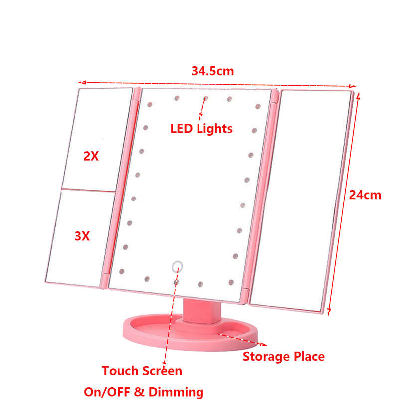 Lighted Makeup Mirror with 22 LED Lights & 3X/2X/1X Magnification