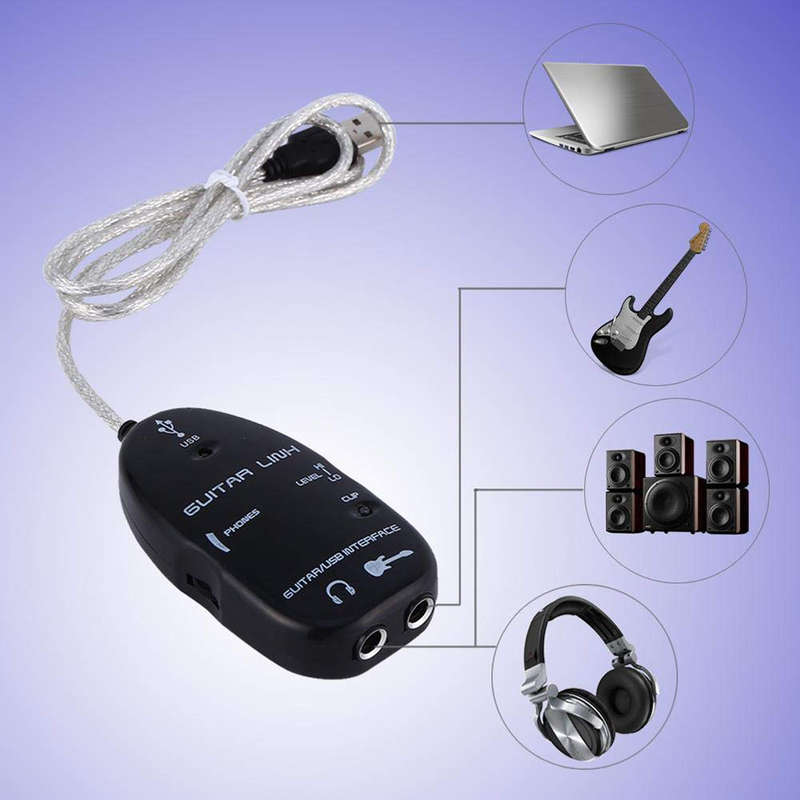 Portable USB Interface Link Cables Guitar Cables Adapter