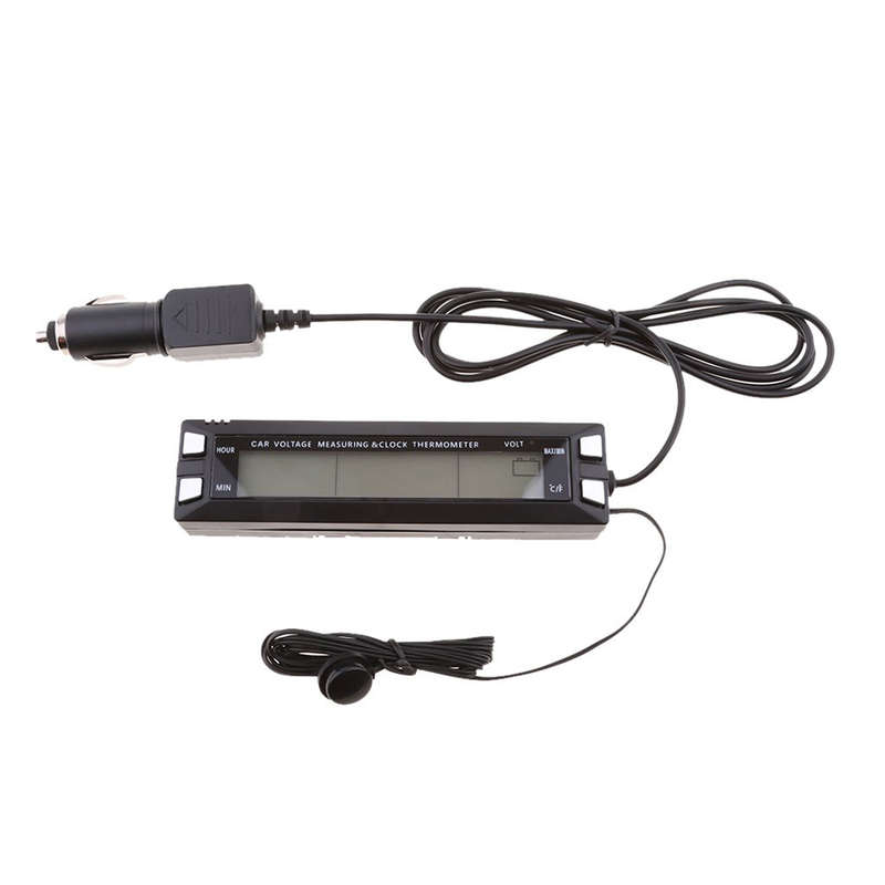 4 in 1 Digital LCD Display Car Clock Voltage Monitor with Thermomete