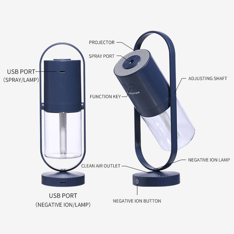 360° Foggy Two Spray Modes USB Negative Ion Humidifier - Blue
