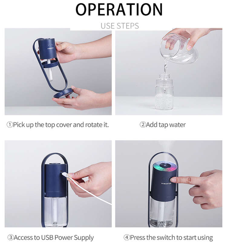 360° Foggy Two Spray Modes USB Negative Ion Humidifier - Blue