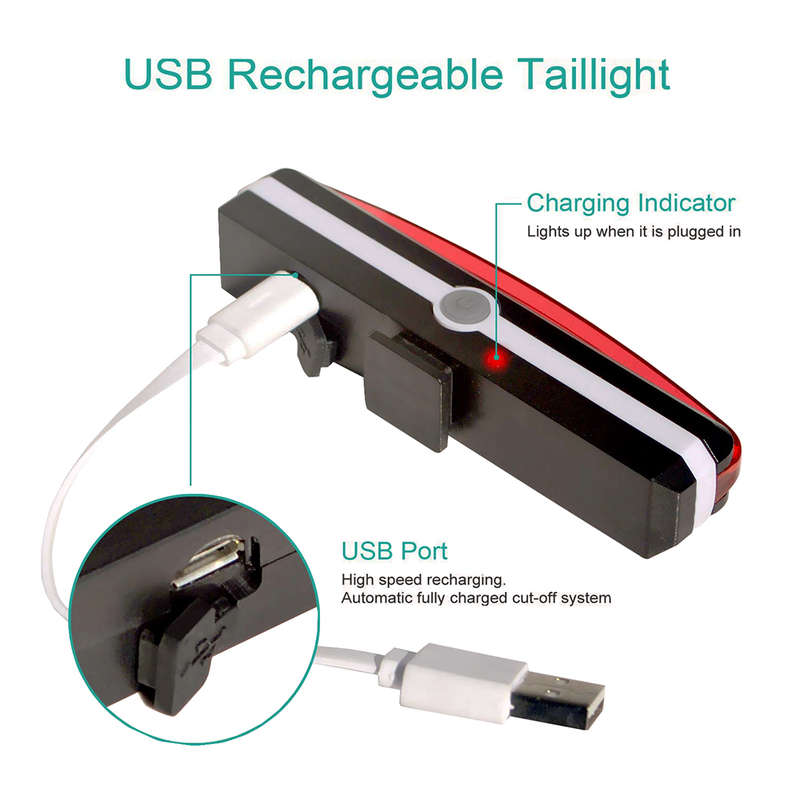USB Rechargeable Bicycle LED Taillight