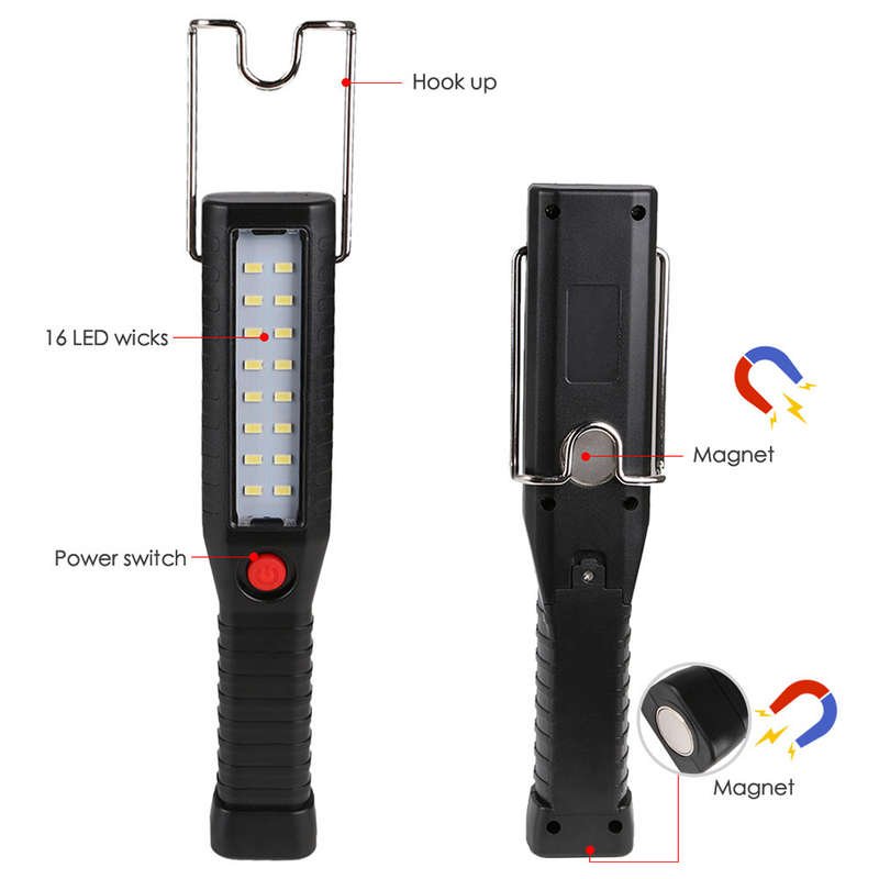 Handheld LED Work Light With Magnetic Base & Hanging Hook
