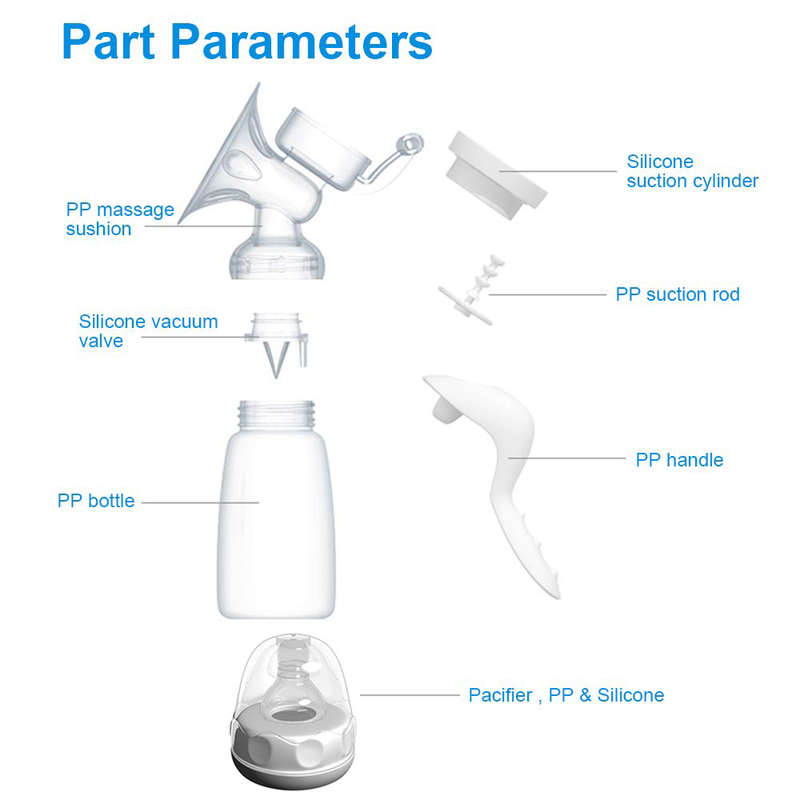 Multi-function 150ml Manual Breast Milk Feeding Pump with Milk Bottle