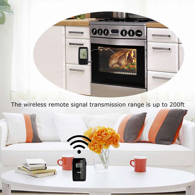 Digital Cooking Grill Thermometer with Wireless Remote Magnetic Back