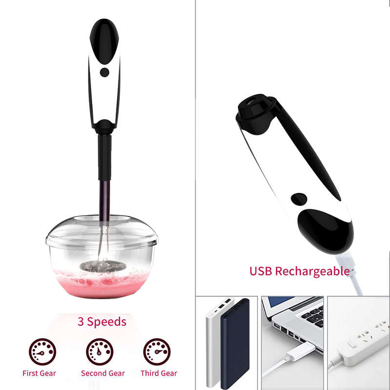 Portable Electronic Automatic Makeup Brush Cleaner & Dryer-White