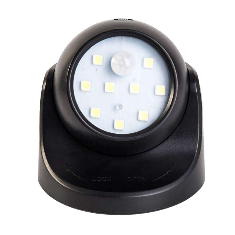 360° Rotation LED Motion Sensor Light - Black