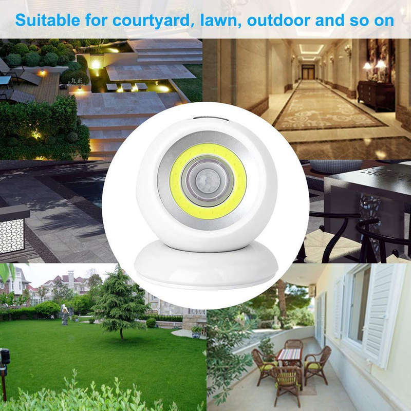 360 Degree Rotation COB PIR Motion Sensor Night Light