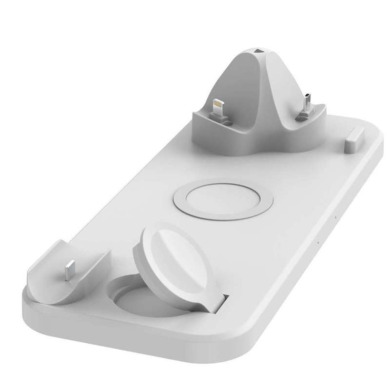 6 in 1 Wireless Charging Dock for iWatch/Airpods Pro/iPhone 11Pro-White