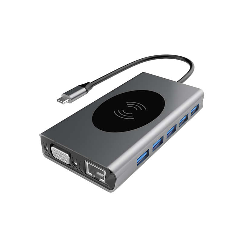 13-in-1 USB-C Hub Laptop Docking Station & Wireless Charger