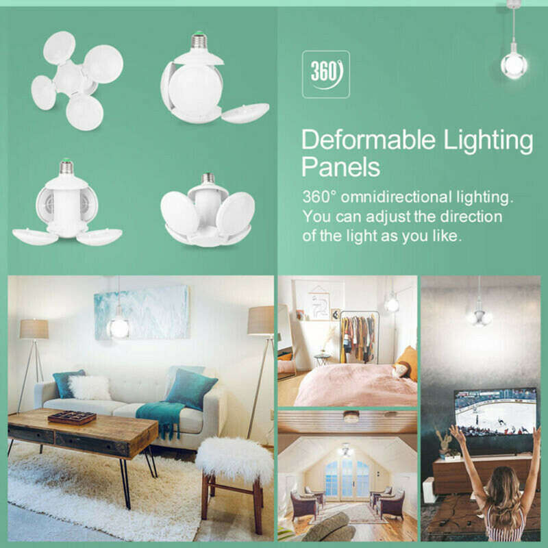 40W E27 Deformable LED Folding Football UFO Garage Light Bulb