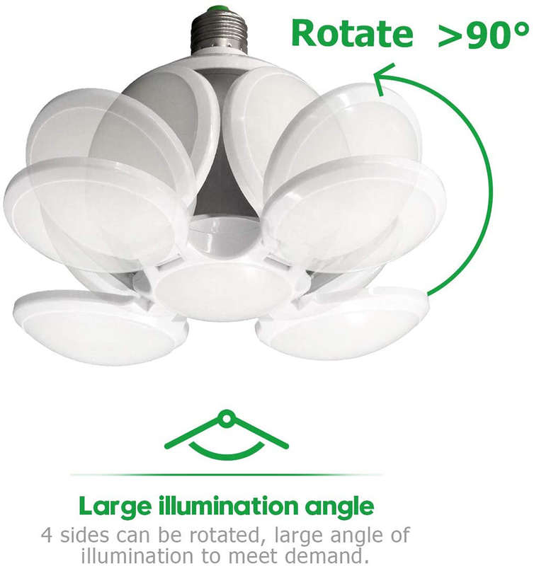 40W E27 Deformable LED Folding Football UFO Garage Light Bulb