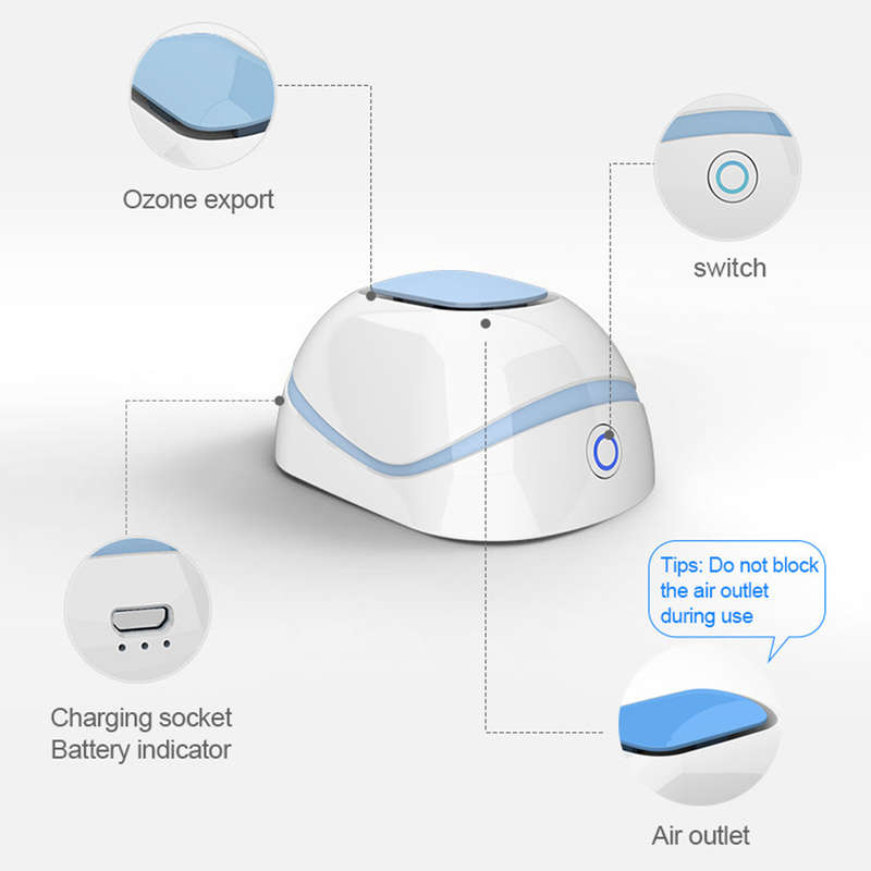 Portable USB Rechargeable Mini Ozone Generator Deodorizer Air Purifier