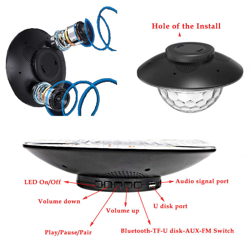 Portable UFO Shape Starry Sky Project Light with Bluetooth Speaker